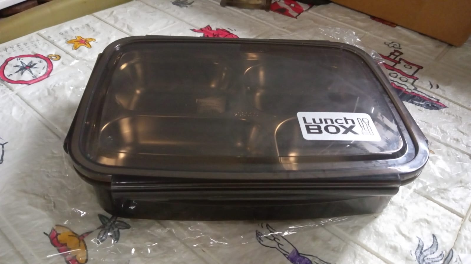 2979A Black Transparent 4 Compartment Lunch Box for Kids and adults, Stainless Steel Lunch Box with 4 Compartments For Office, Travel, School, Home 2979A Black Transparent 4 Compartment Lunch Box for Kids and adults, Stainless Steel Lunch Box with 4 Compartments For Office, Travel, School, Home